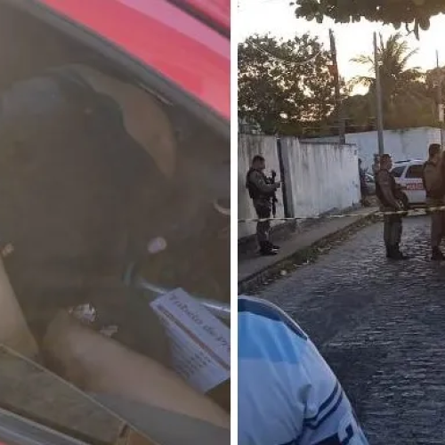 Jovem é assassinado a tiros dentro de carro vermelho em Mandacaru, na Capital