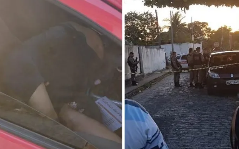 Jovem é assassinado a tiros dentro de carro vermelho em Mandacaru, na Capital