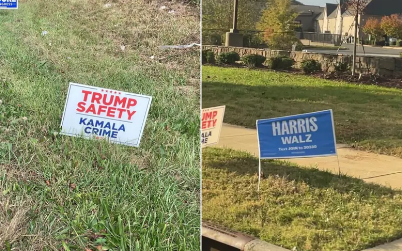Trump e Kamala investem pesado em propaganda política por correspondência, placas e até em e-mails